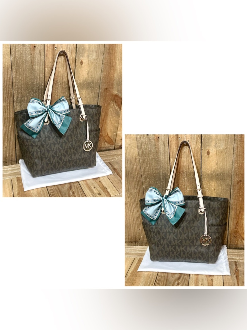 Michael Kors. 4 Piece: Jet Set Tote with Free Matching Wallet, Scarf & Dust Bag. - Picture 5 of 16